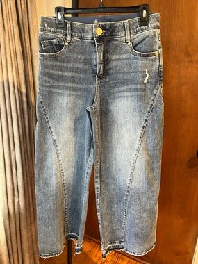 Democracy Medium Blue Wide-Leg Flare Jeans